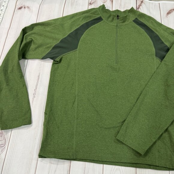 AVIA Men's Long Sleeve Shirt Size Medium Green Activewear Quarter Zip Up - Picture 2 of 5